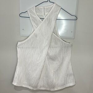 SHEIN White Textured Cross-Back Tank Top